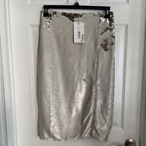 Chelsea & Violet Metallic Sequin Pencil Skirt